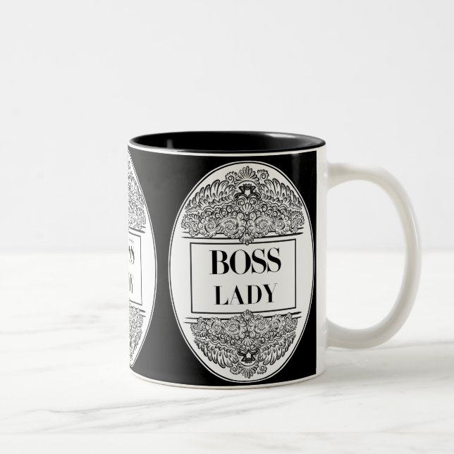 Caneca De Café Em Dois Tons Senhora Chefe - Empoderamento Elegante (Direita)