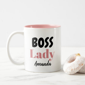 Caneca De Café Em Dois Tons Senhora Chefe Personalizada