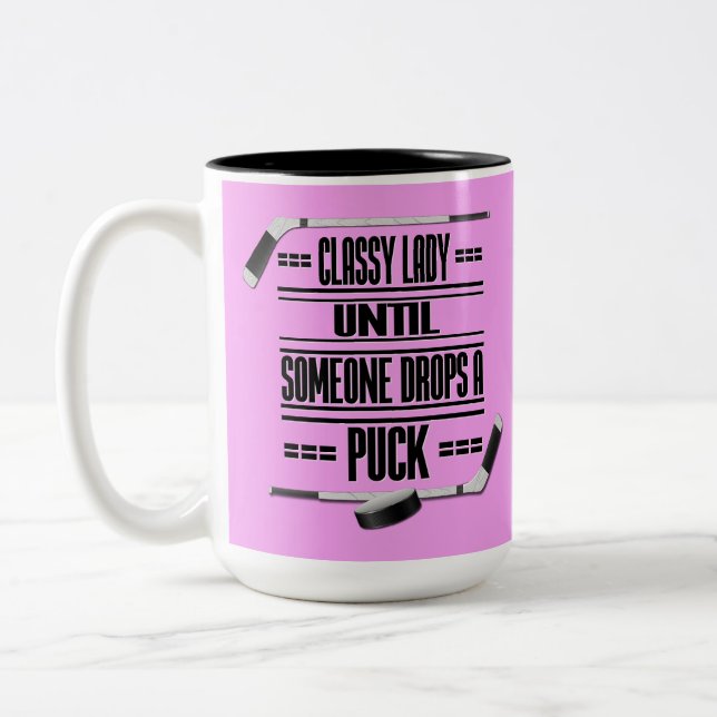 Caneca De Café Em Dois Tons Senhora Clássica Humor Humor Rosa (Esquerda)