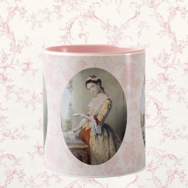Caneca De Café Em Dois Tons Senhora com Cartões (Criador carregado)