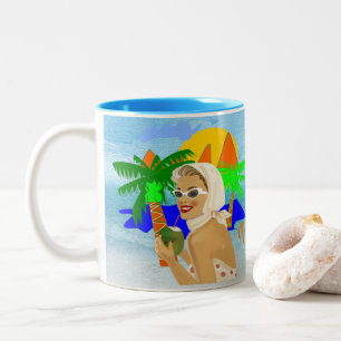 Caneca De Café Em Dois Tons Senhora das Víblias Tropicais