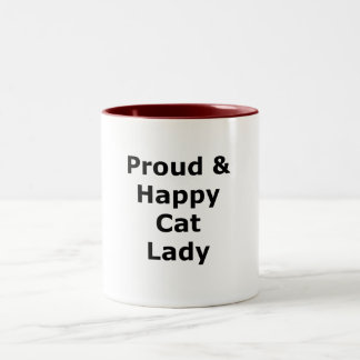Caneca De Café Em Dois Tons Senhora de Gato Orgulhosa e Feliz
