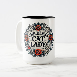 Caneca De Café Em Dois Tons Senhora de Gato Sem Fios