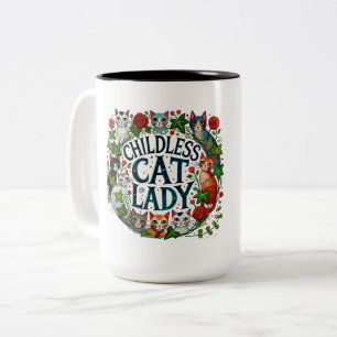 Caneca De Café Em Dois Tons Senhora de Gato Sem Fios