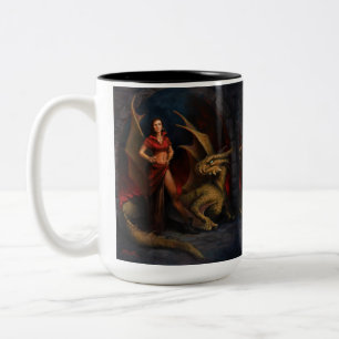 Caneca De Café Em Dois Tons Senhora e Dragão