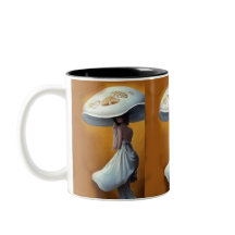 senhora estilo retrô com cogumelos