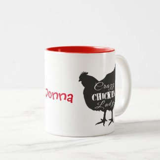 Caneca De Café Em Dois Tons Senhora Frango Louca
