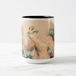Caneca De Café Em Dois Tons Senhora rosa por Louis Icart
