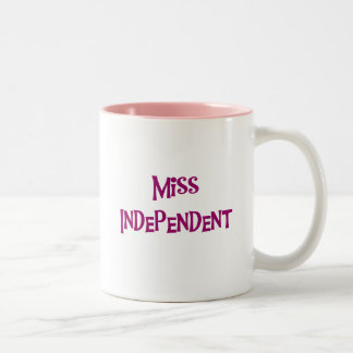 Caneca De Café Em Dois Tons Senhorita Independente Camiseta e presentes