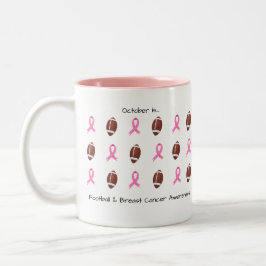 Caneca De Café Em Dois Tons Sensibilização e futebol para o Cancer