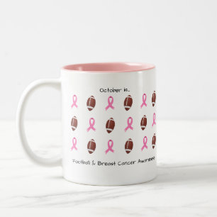 Caneca De Café Em Dois Tons Sensibilização e futebol para o Cancer