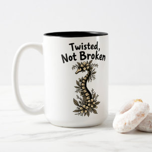 Caneca De Café Em Dois Tons Sensibilização para a Escoliose não Quebrada