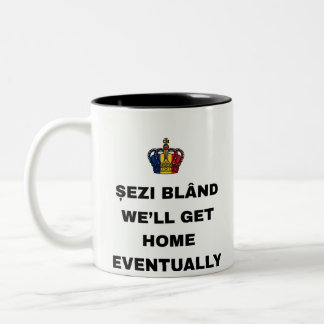 Caneca De Café Em Dois Tons SENTA-SE BEM, EVENTUALMENTE CHEGAMOS EM CASA Canec