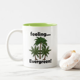 Caneca De Café Em Dois Tons Sentimento de Palmeira Sempre Verde Tropical Diver