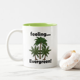 Caneca De Café Em Dois Tons Sentimento de Palmeira Sempre Verde Tropical Diver