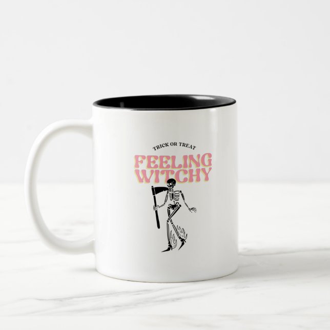 Caneca De Café Em Dois Tons Sentindo-me Bruxa  (Esquerda)