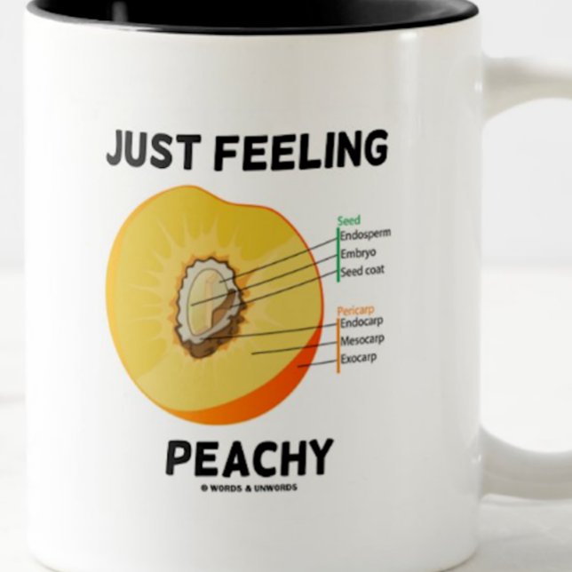 Caneca De Café Em Dois Tons Sentir Paquiaria (Anatomia Pêssego) (Let your wry fruit-filled sense of humor come alive with this mug featuring peach anatomy)