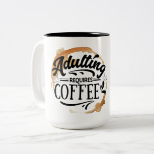 CANECA DE CAFÉ EM DOIS TONS SER ADULTO EXIGE CAFÉ - AMOR POR CAFÉ