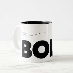Caneca De Café Em Dois Tons Ser Cor de Fundo Personalizada Mínima Negrito