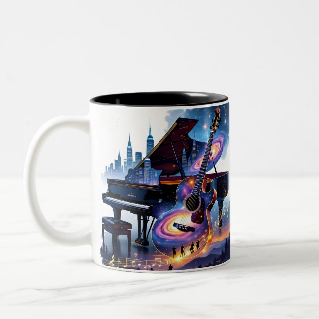 Caneca De Café Em Dois Tons Ser interior musical (Esquerda)