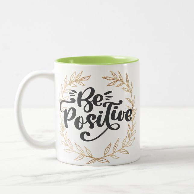 Caneca De Café Em Dois Tons Ser Positivo (Esquerda)