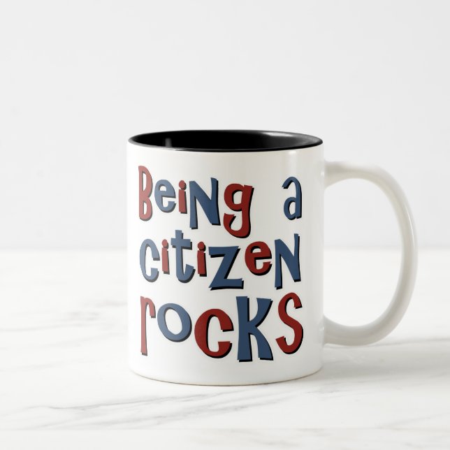 Caneca De Café Em Dois Tons Ser um cidadão balança (Direita)