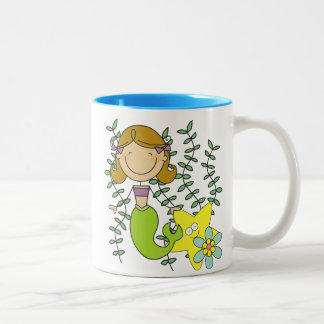 Caneca De Café Em Dois Tons Sereia Brown Haired