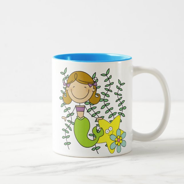 Caneca De Café Em Dois Tons Sereia Brown Haired (Direita)