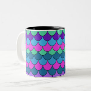 Caneca De Café Em Dois Tons Sereia Colorida de Múltiplas Cores
