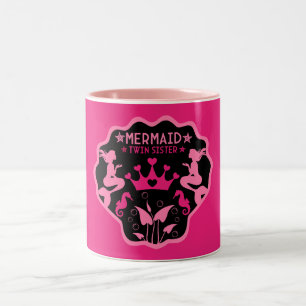Caneca De Café Em Dois Tons Sereia Gêmeas