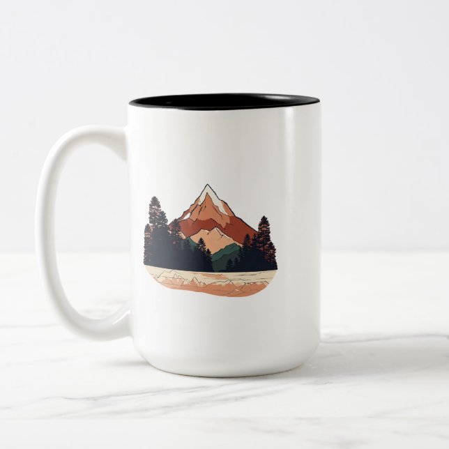 Caneca De Café Em Dois Tons Serene Mountain - Mug de dois tons - 15 oz (Esquerda)