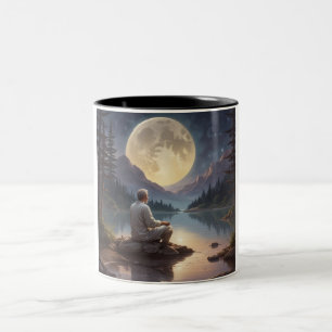 Caneca De Café Em Dois Tons Serenidade em um Sip: Momento Mindoso Mug