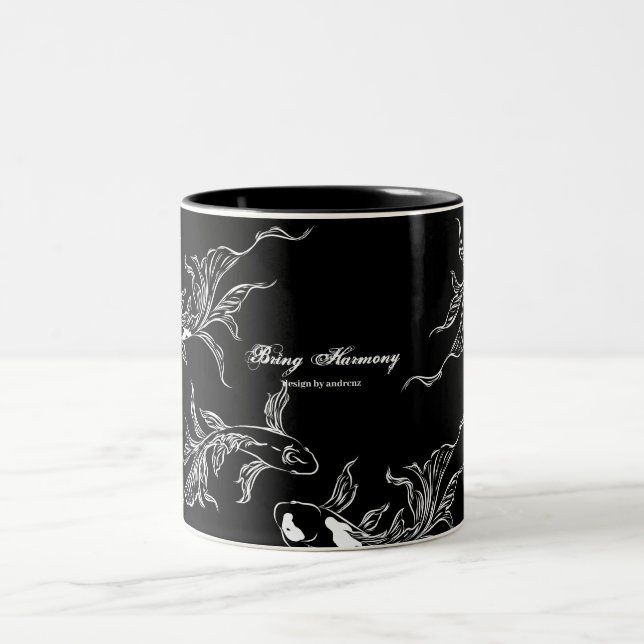 Caneca De Café Em Dois Tons Serenity Koi Art (Centro)