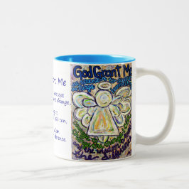 Caneca De Café Em Dois Tons Serenity Prayer Angel Painting Mug ou Cup