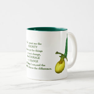 Caneca De Café Em Dois Tons Serenity Prayer Lady Slipper Orchid Flor