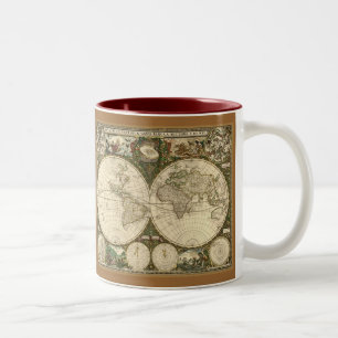 Caneca De Café Em Dois Tons Série Ancient Map