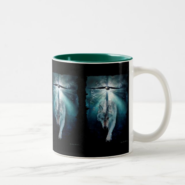 Caneca De Café Em Dois Tons Série WOLF & EAGLE (Direita)