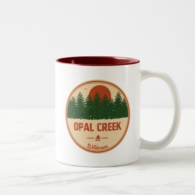 Caneca De Café Em Dois Tons Serra Opal Creek Oregon (Direita)
