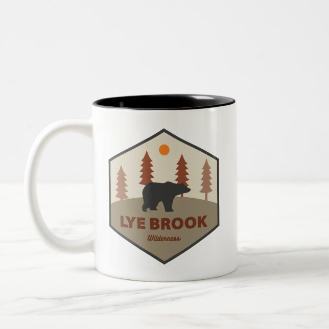 Caneca De Café Em Dois Tons Serrania Lye Brook Vermont Urso (Esquerda)