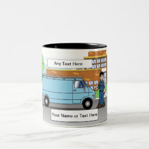 Caneca De Café Em Dois Tons Service Van Blue, Contratante - Cartoon masculino