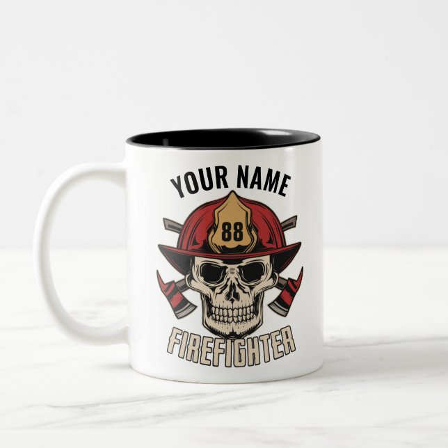 Caneca De Café Em Dois Tons Serviço de Bombeiros Personalizados (Esquerda)