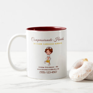 Caneca De Café Em Dois Tons Serviço de Enfermeiro de Cuidados de Saúde em Casa