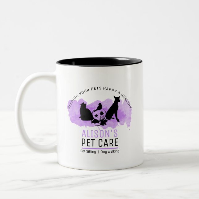 Caneca De Café Em Dois Tons Serviços de Pet Care / Sitting / Caminho de Dod (Esquerda)