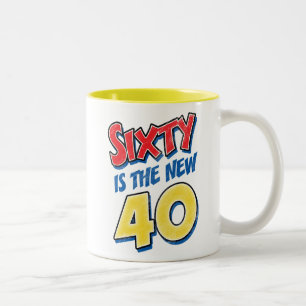 Caneca De Café Em Dois Tons Sessenta são o aniversário 40 novo