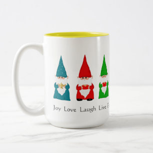 Caneca De Café Em Dois Tons Sete Gnomos de Natal na Mug Branca de Café