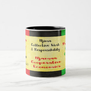 Caneca De Café Em Dois Tons Sete Princípios do Kwanzaa para Viver