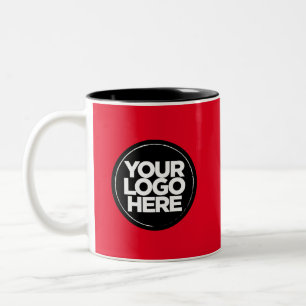 Caneca De Café Em Dois Tons Seu especial de logotipo Cores Red Mugs Modelo