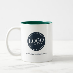 Caneca De Café Em Dois Tons Seu Logotipo e Site Personalizados