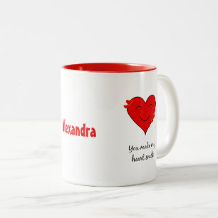 Caneca De Café Em Dois Tons Seu nome é coração sorridente