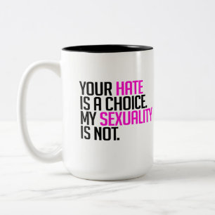 Caneca De Café Em Dois Tons Seu Ódio é uma escolha
